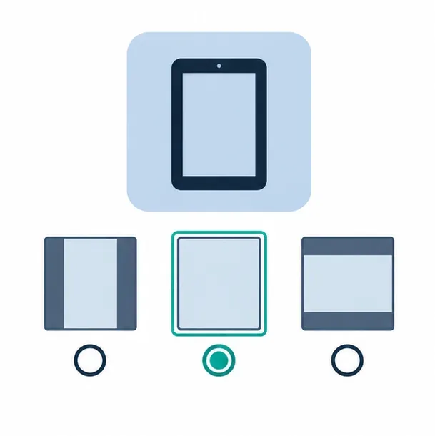Un simple schéma d'affichage présente trois options de mise en page non étiquetées, l'option centrale étant sélectionnée.