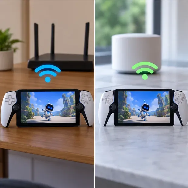 Two side-by-side Portal setups illustrate testing a second Wi-Fi network.