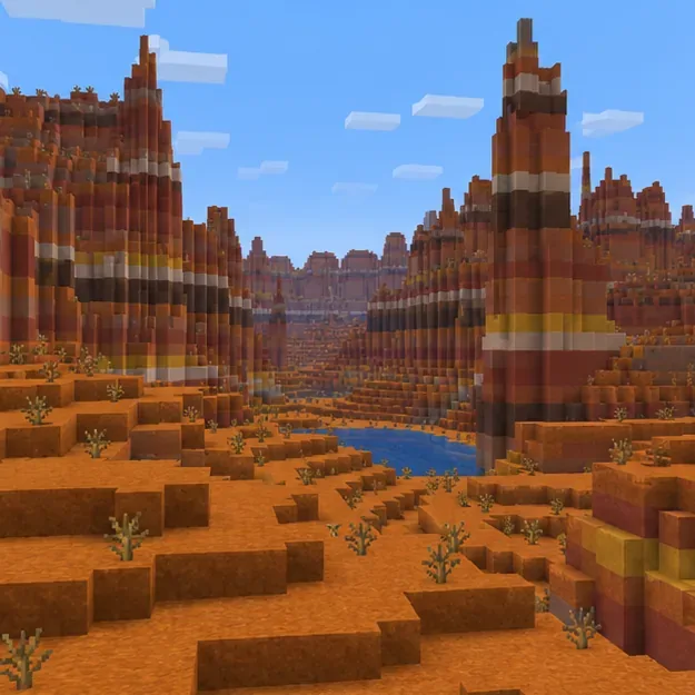 Normal Eroded Badlands terrain with orange and red terracotta layers for visual comparison.