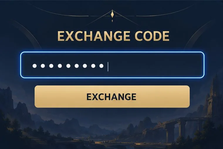 Close view of the exchange-code field with a masked entry and the Exchange button