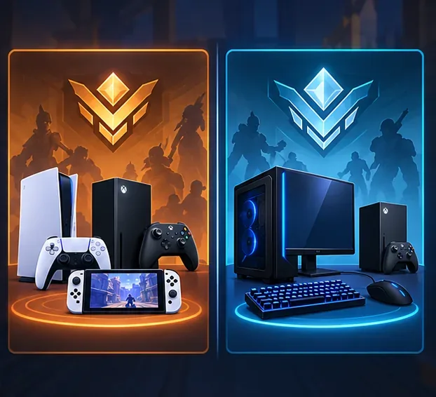 Duas categorias ranqueadas separadas no Overwatch: consoles e controles de um lado, PC e mouse e teclado do outro.