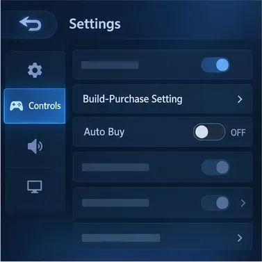 Mockup van de bedieningsinterface met de automatische koopfunctie uitgeschakeld.