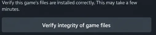 Het Steam-paneel voor bestandscontrole toont de uitleg en de knop 'Controleer de integriteit van de gamebestanden'.