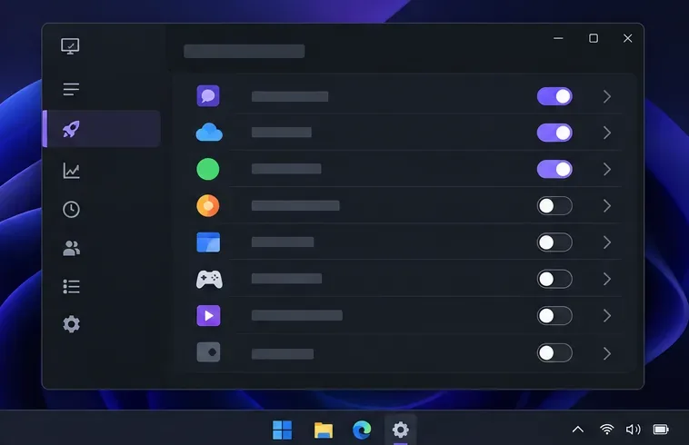 Windowsスタイルのスタートアップリストには、いくつかのバックグラウンドアプリの切り替えスイッチがオフになっていることが表示されます。