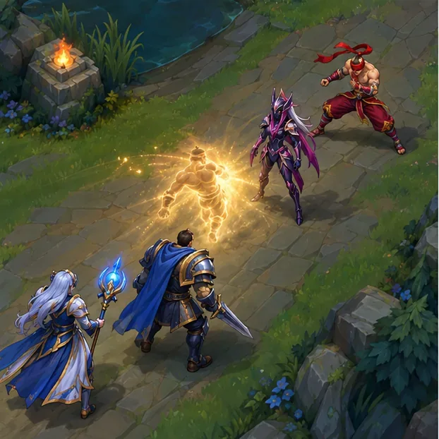 A golden Flash-like burst carries Lee Sin across the enemy to the far side, away from allied teammates