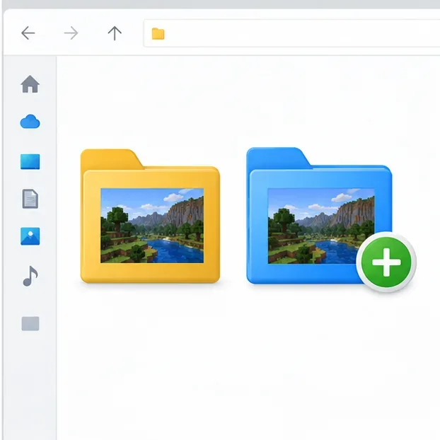 Two separate folders representing an original world and its backup copy