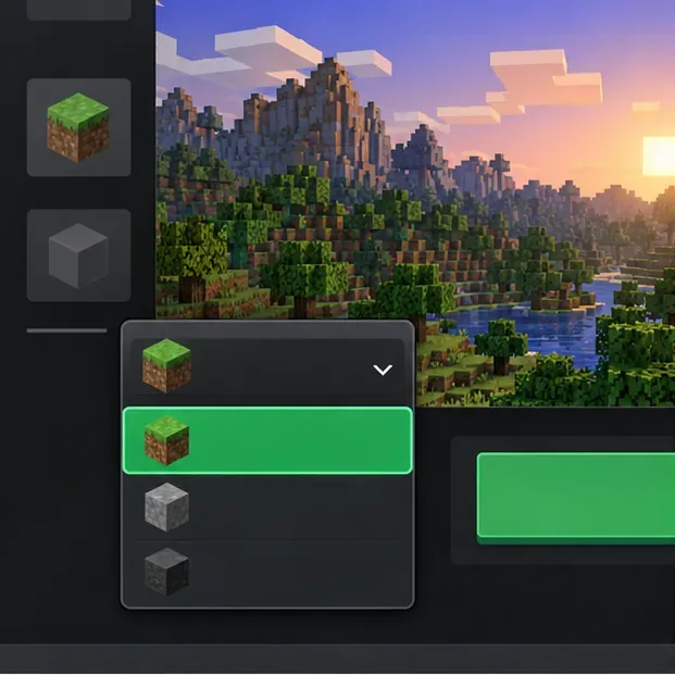 A generic game launcher-style panel with one stable profile selected