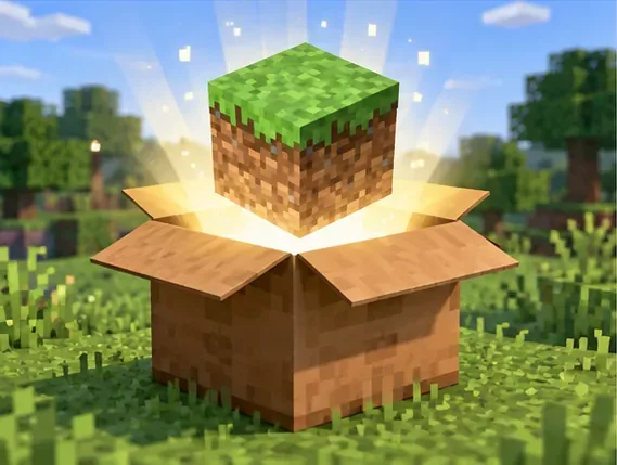 A bright Minecraft-style block-world landscape with a river and hills, representing a clean vanilla test profile