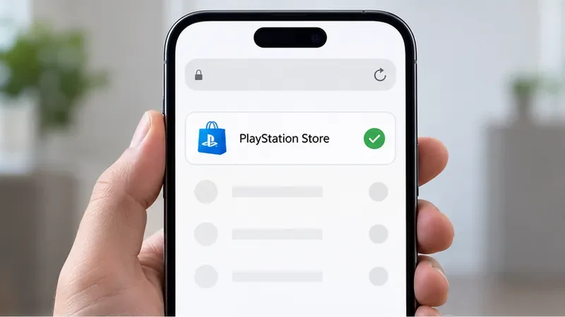 Phone browser showing a PlayStation Store status row marked available