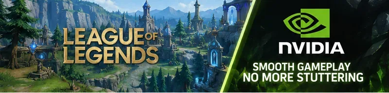 ภาพทิวทัศน์จากเกม League of Legends เคียงข้างกราฟิกเกมที่ลื่นไหลของ NVIDIA