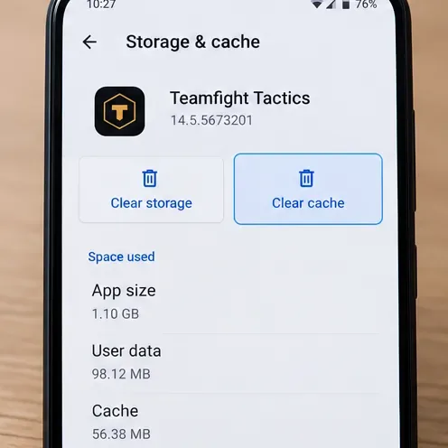 Ecranul de stocare și memorie cache Android cu butonul Ștergere memorie cache