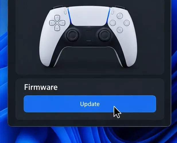 ส่วนเฟิร์มแวร์ของอุปกรณ์เสริม PlayStation จะมีปุ่มอัปเดตให้ใช้งานได้