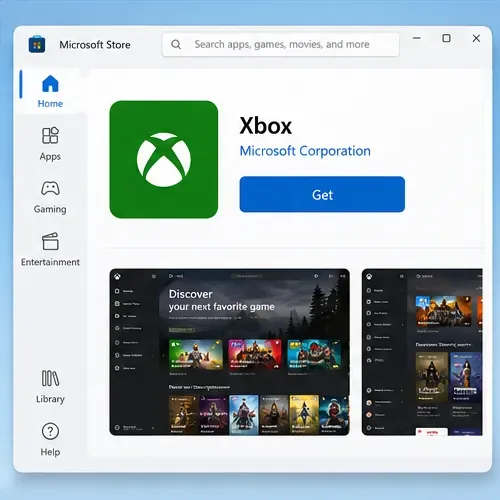 Microsoft Store page for the Xbox app with its Get button visible.