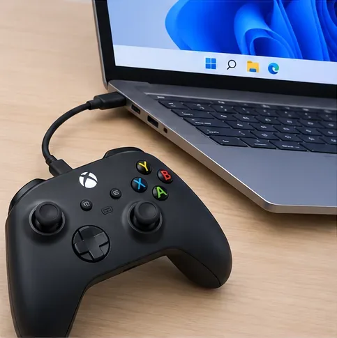 จอย Xbox เชื่อมต่อกับแล็ปท็อป Windows ผ่านสาย USB